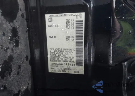 2019 Nissan Maxima 3.5 Sl from USA, damaged, VIN 1N4AA6AVXKC372418
